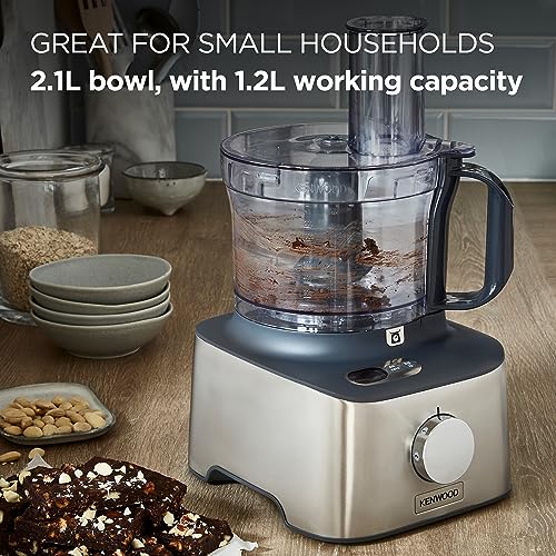 Kenwood Multipro Compact+ FDM312 SS, 5-in-1 Compact Food Processor,  Stainless Steel, 2.1 L Capacity, digital weighing scale, Jug Blender,  Spicemill, 2x Smoothie Blender, 800 W – SnowiNja